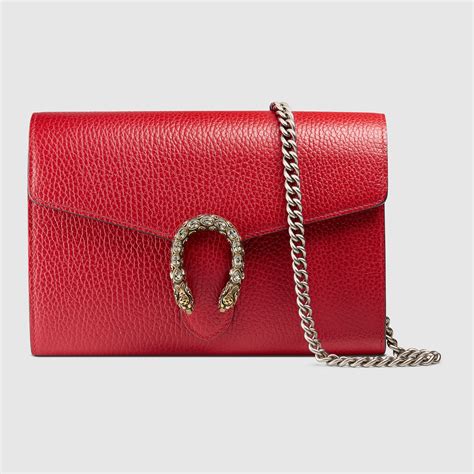 Mini borsa Dionysus in pelle rosso scuro 